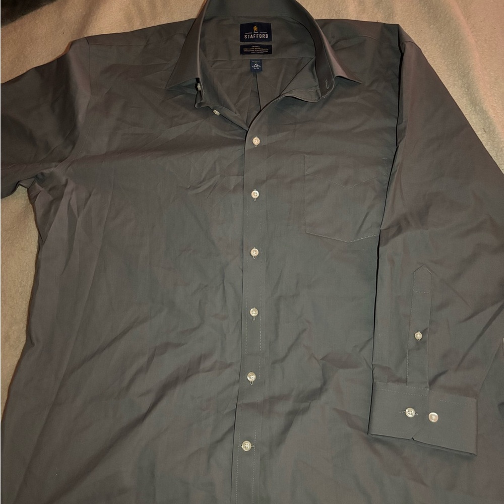Stafford Charcoal Dress Shirt